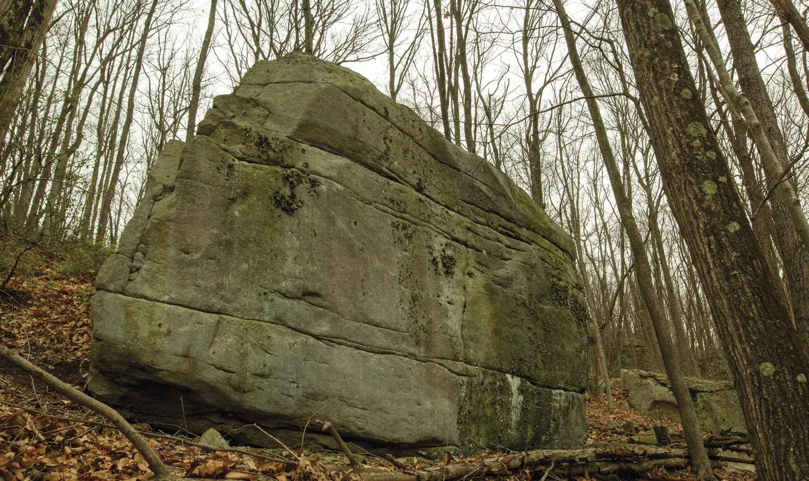 Problems on Trailside Boulder, down hill face