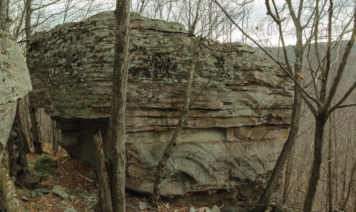 Abandon Ship on the Hillside Roof boulder
