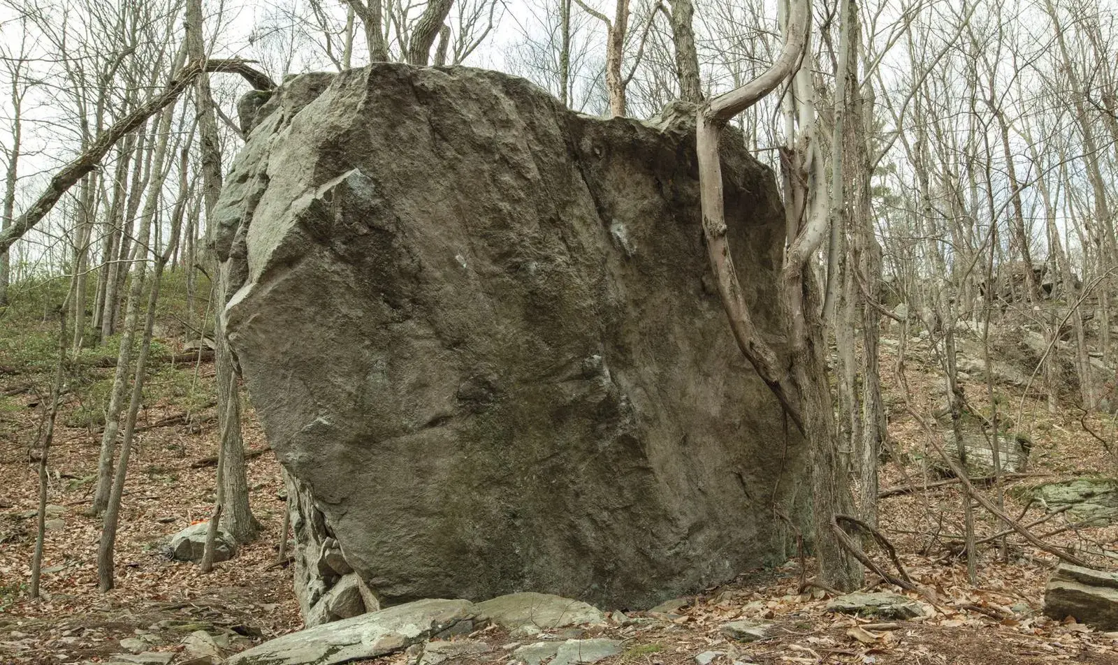 Pink Devil on the Ghost Boulder (backside) boulder